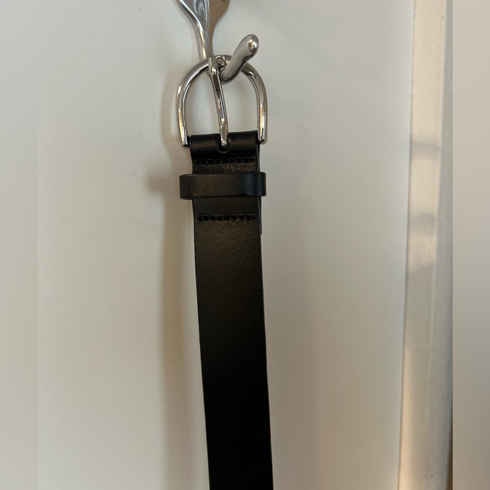 Black leather belt